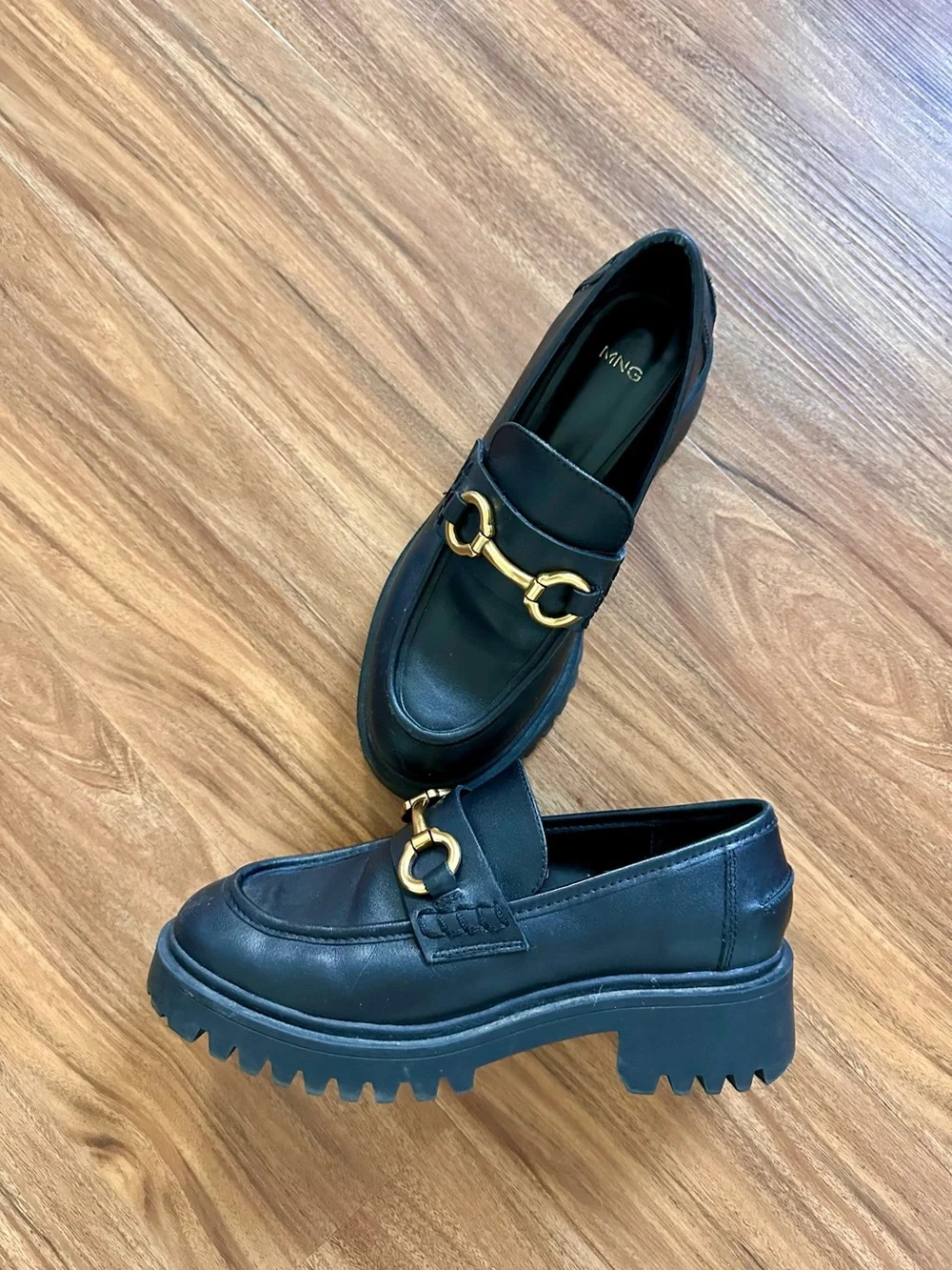 Mango Leather Track Sole Moccasins